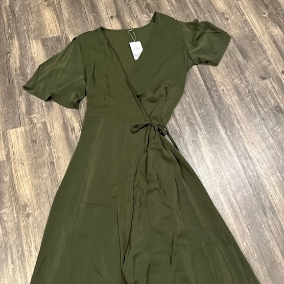 Deep Self Womens V Neck Short Sleeve Split Wrap Maxi Dress Waist - Picture 7 of 10